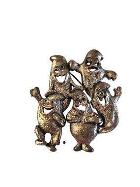 vintage JJ Jonette "Spooky Quintet of Ghosts" Halloween brooch/pin 1986